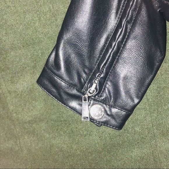 Rare L2 Faux Leather Jacket with Wool-Dark Olive - Picture 8 of 14